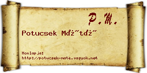 Potucsek Máté névjegykártya